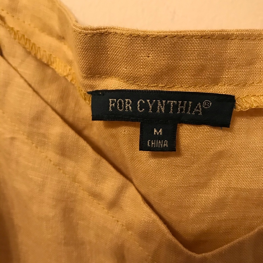 For Cynthia Yellow Embroidered Ruffle Midi Dress - Picture 6 of 8